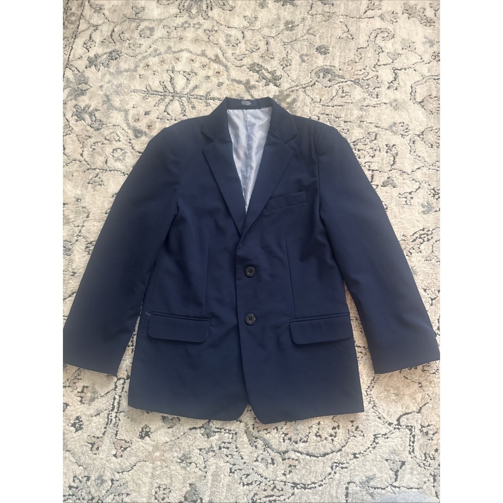 IZOD Boys' Stretch Extensible Blazer Jacket Navy Blue Sz 10 Regular Fit